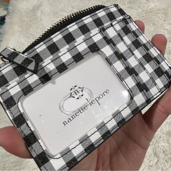 Nanette Lepore buffalo plaid small wristlet card case Vegan Leather NWOT - Picture 8 of 10